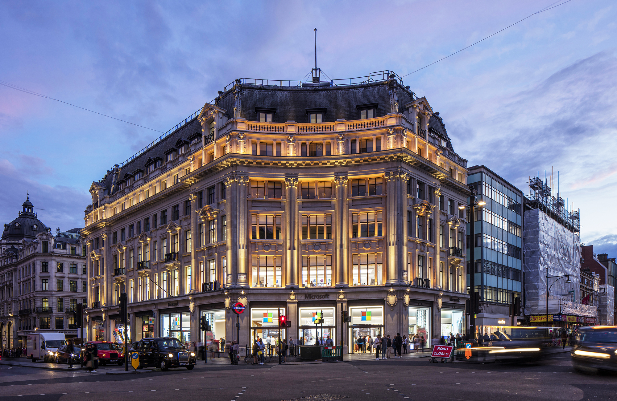 The Ritz Hotel, London with a large glass front.