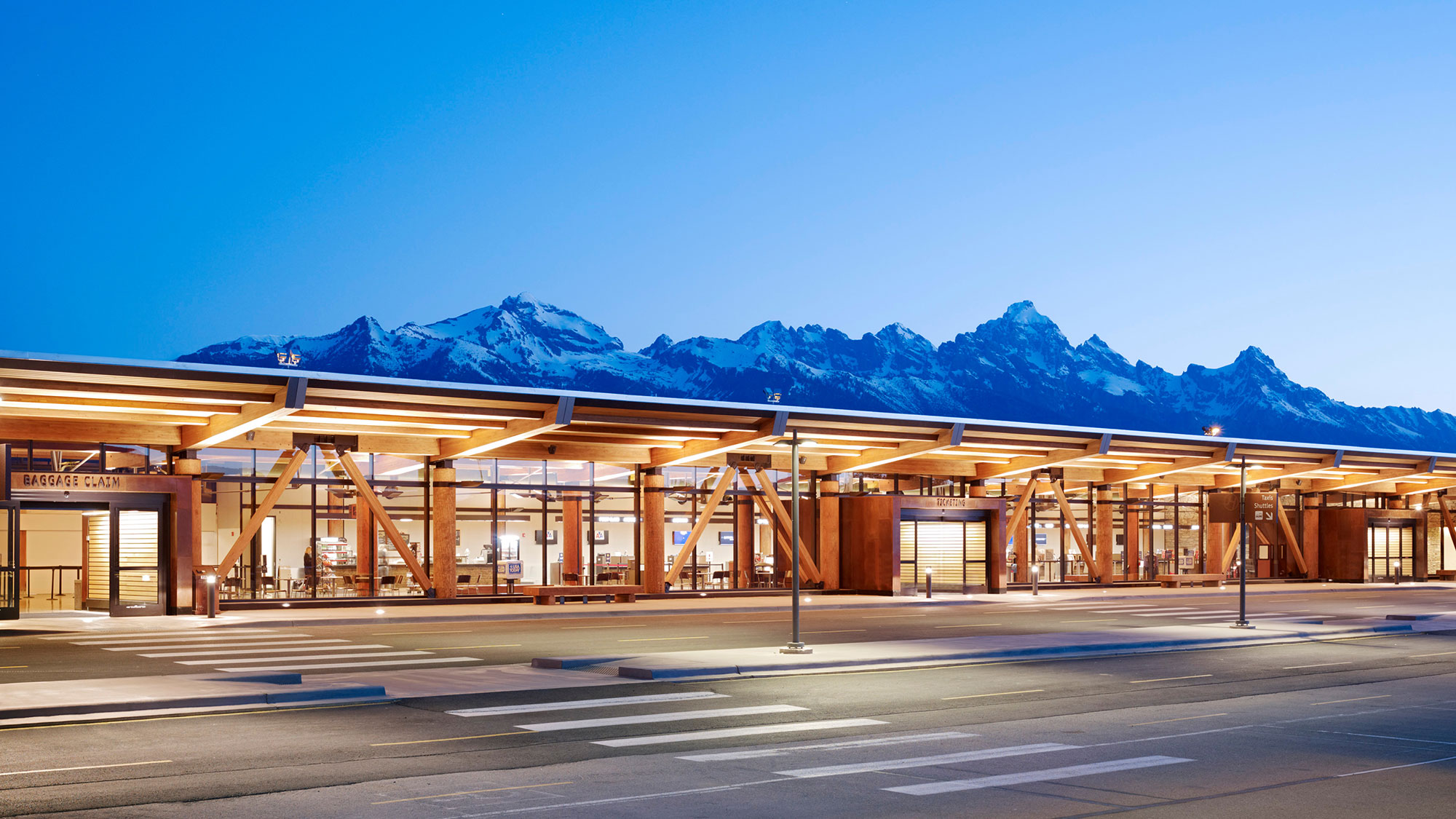 An exterior view of the Jackson Hole Airport
