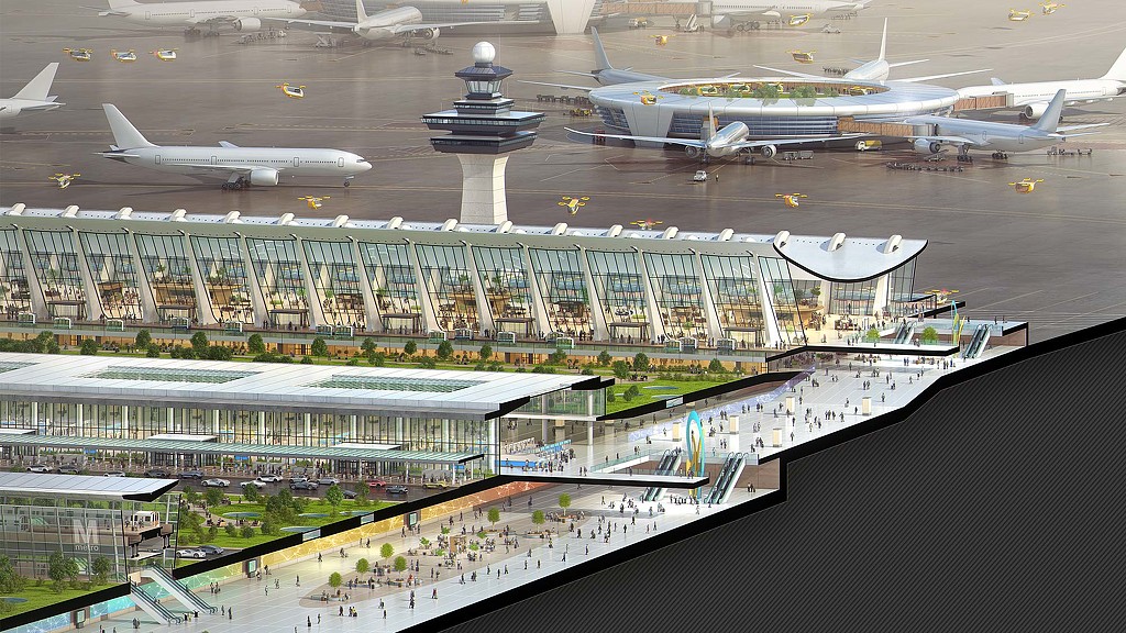 A group of airplanes parked at an airport.