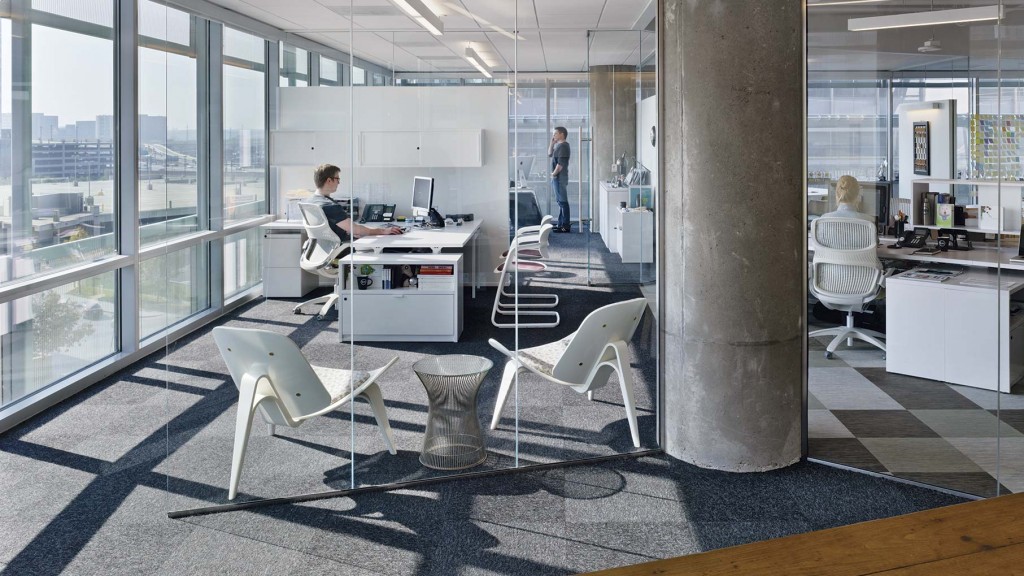 A man and woman in an office.
