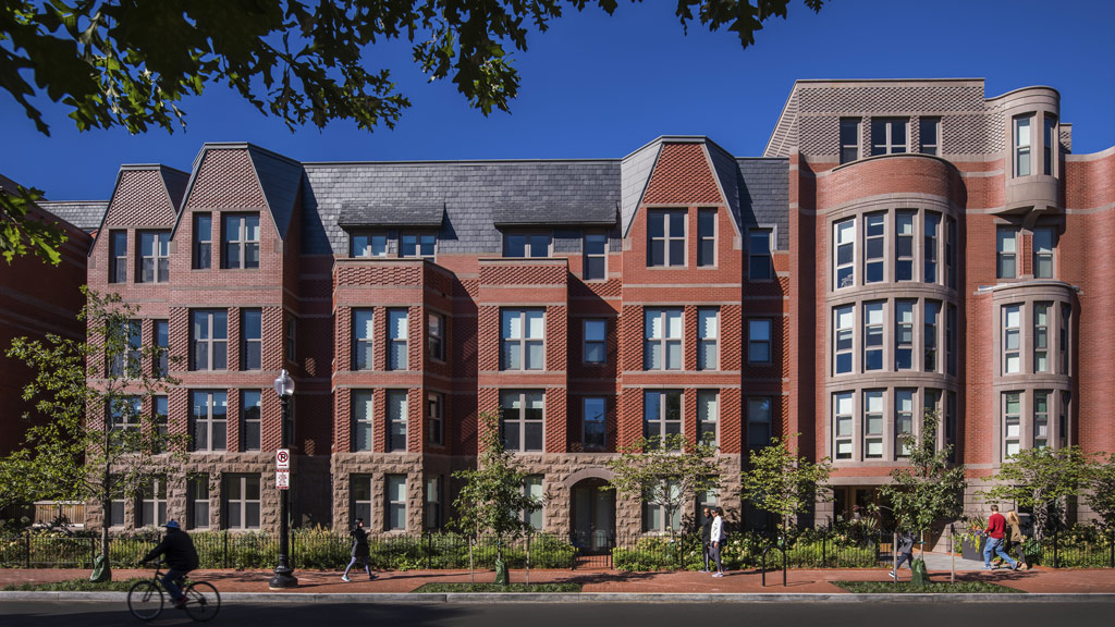 A large brick building.