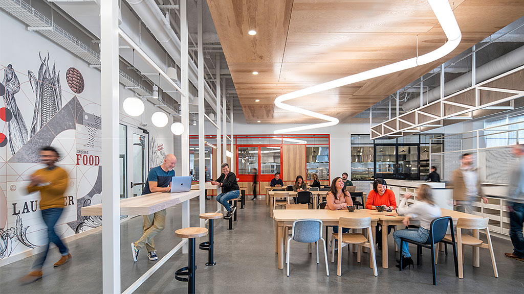 LinkedIn Omaha office food hall