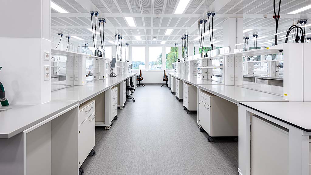 A large kitchen with white cabinets.
