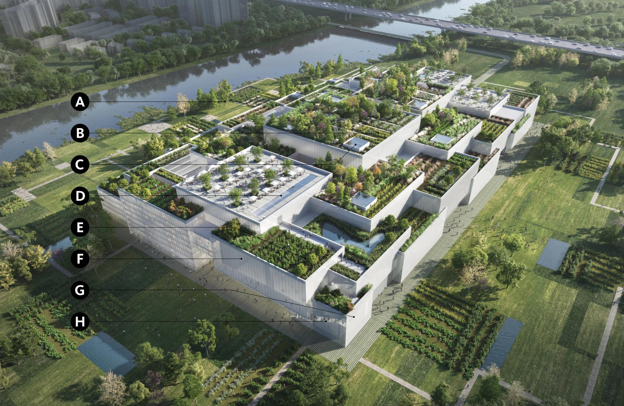 Bird's eye view of Guangzhou Substation Concept Proposal.