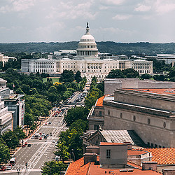 Government buildings aerial view
