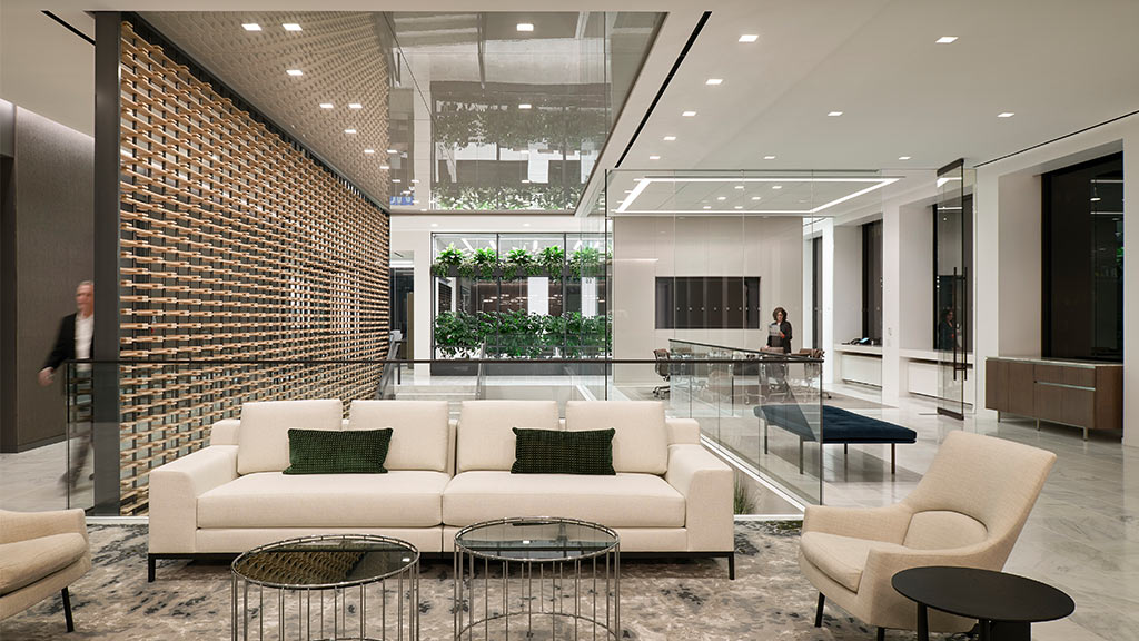 DTLA law firm interiors and internal staircase