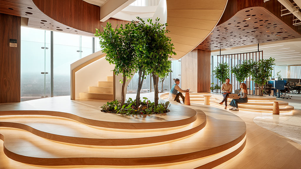 Pinterest Mexico workplace interiors with spiral staircase