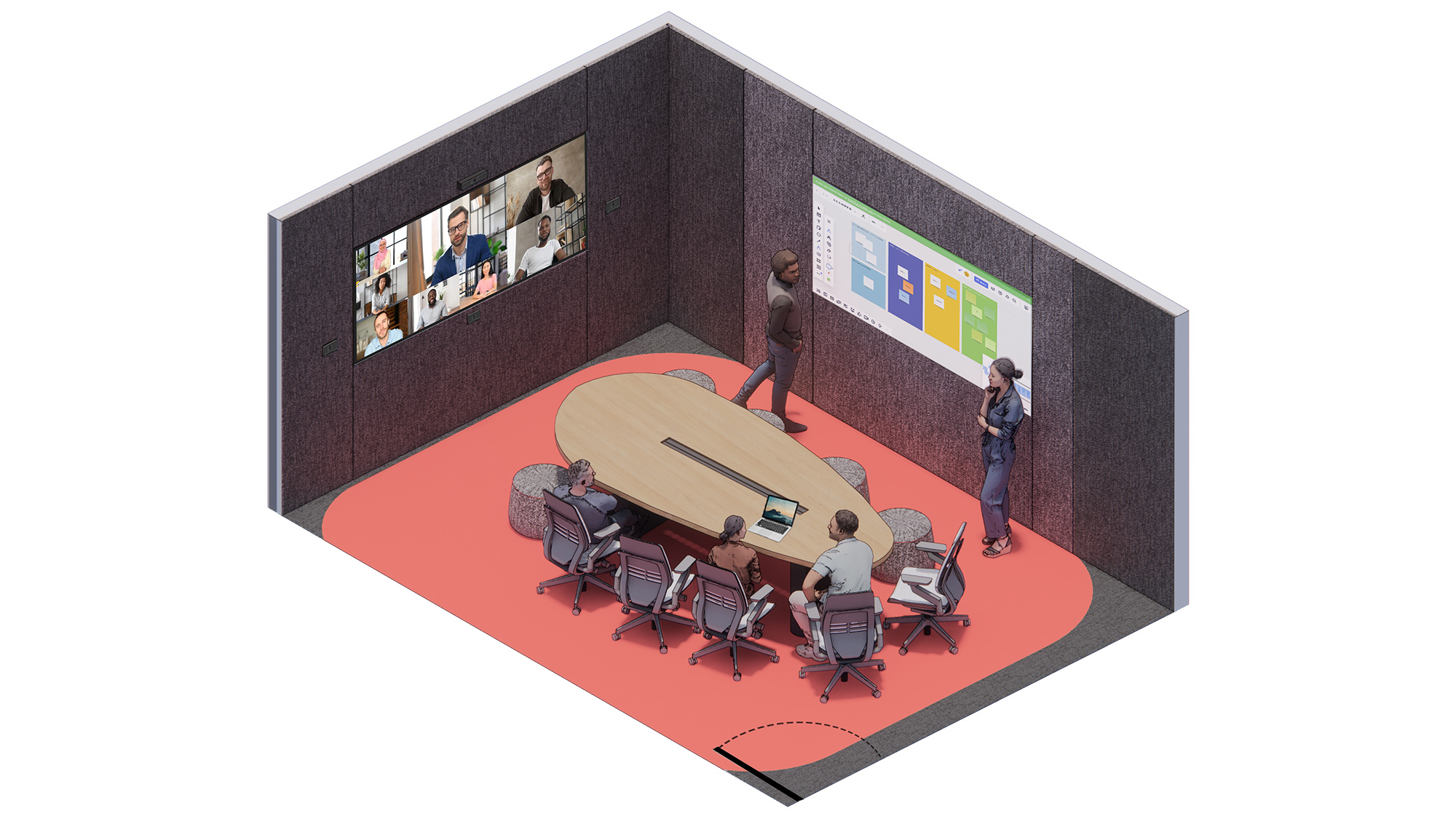 A group of people in a room.