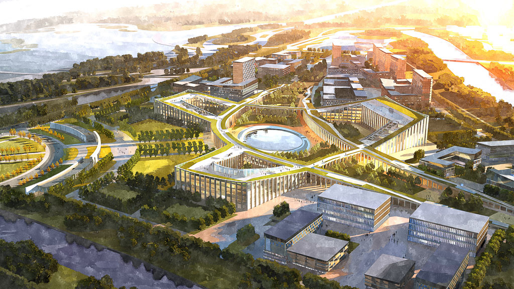 Qingdao Rehabilitation University aerial rendering