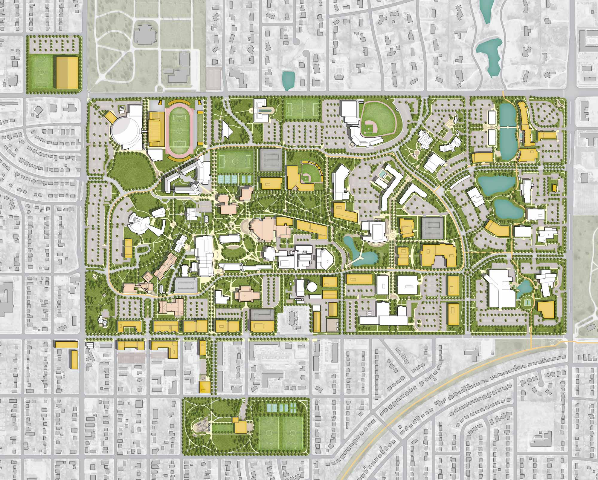 WSU master plan revised main lawn